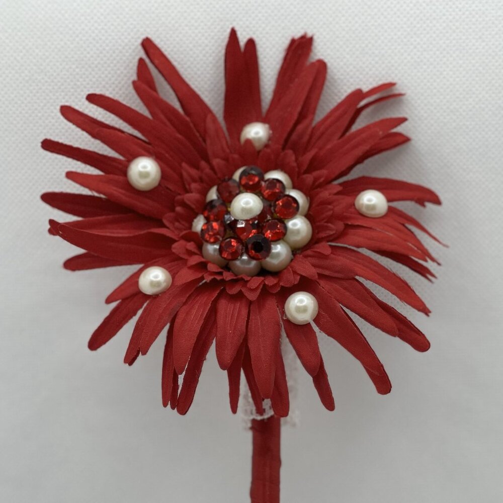 Red Gerbera Flower Journal Writing Pen (R1)